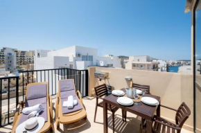 Sea Bliss penthouse with 2 terraces enjoying side Sea views by Getawaysmalta